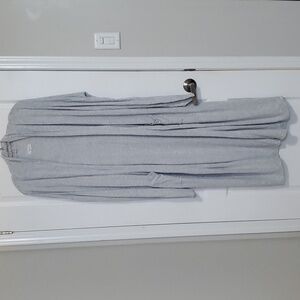 LOU & GREY Light Gray Women's Maxi Loungewear Cardigan